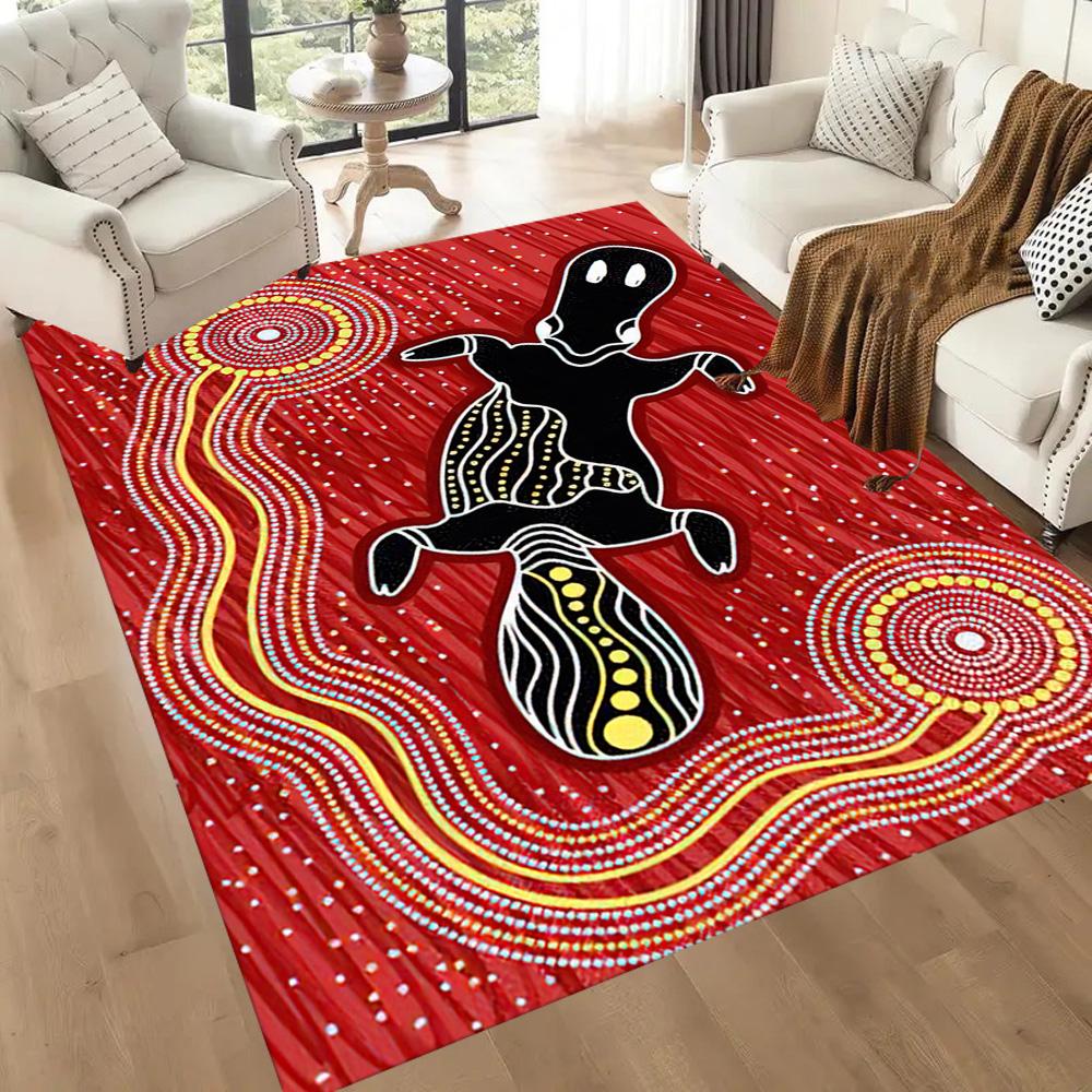 Australian Aboriginal Style 139 Floor Rug Office Rug Perfect for Study room Decorate room Entryway Dormitory Antislip Carpet Anime Office Decor