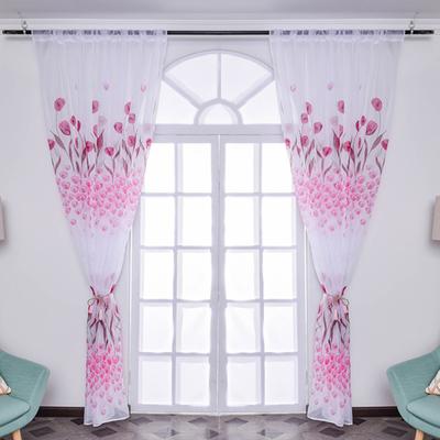 Tenda in tulle con 1 foglio di voile per finestra chic, anti-sbiadimento, pastorale traslucido, graziosa prospettiva per finestra, per hotel