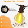Solar Powered LED Light String G40 Shatterproof Ball Bulb Lights IP54 Waterproof for Courtyard Garden Camper Decoration Lighting