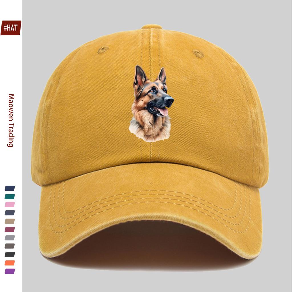 pc Wolf Dog Print Trucker Cap with Wolf  Suitable for Proms Outdoor Beach Travel  Adjustable Snapback Lightweight Washed
