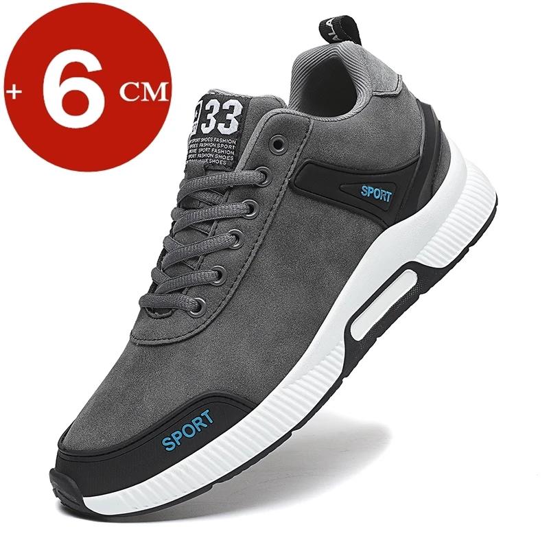 Winter Elevator Shoes Height Increase Shoes for Men Sneakers Tall Heightening Shoes Warm Height Increasing Shoes Insole 6CM