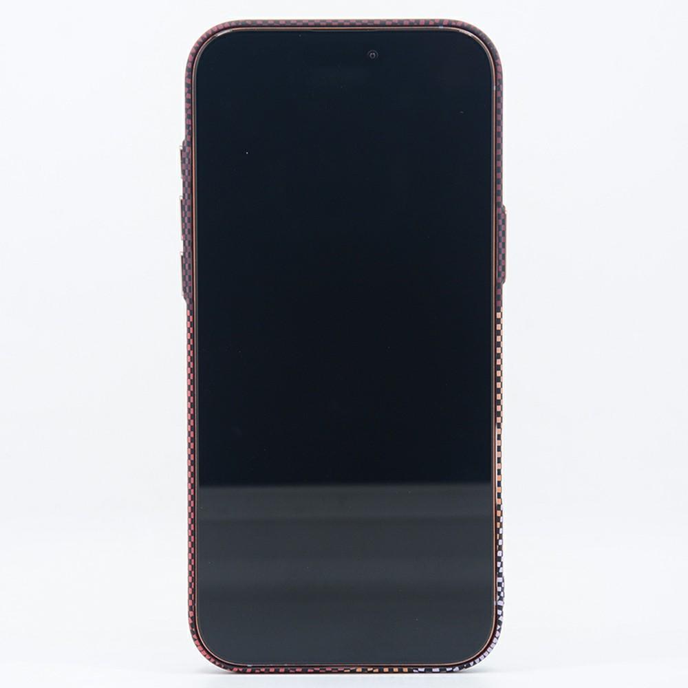 For iPhone 17 Pro Magnetic Case Carbon Fiber Texture Water Transfer PC Phone Cover