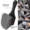 Wheel & Tire Brush for Car Rim, Short Handle Steel Wire Car Wash Brush, Cleans Tires & Releases Dirt and Road Grime
