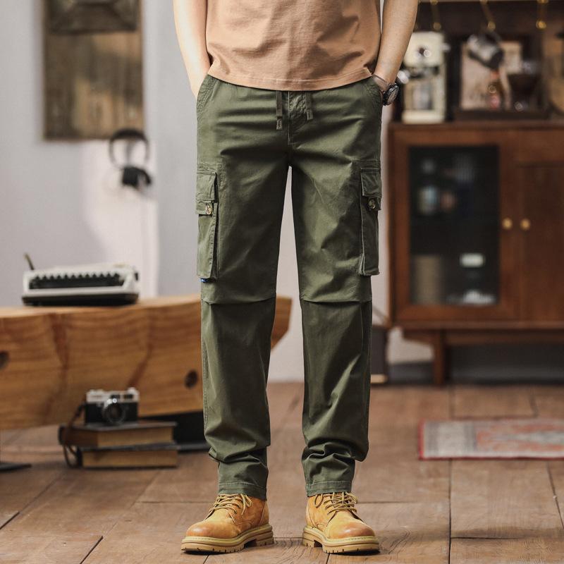 Overalls Men's Retro Straight Pants Loose Trend Pants High-end Casual Men's Slim-fit Wear-resistant Pants