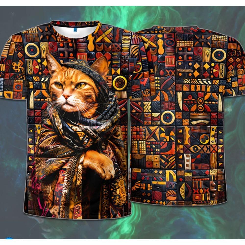 Lightning Cat 3D Print Animal T-Shirts Girl And Boy Casual Short Sleeve T Shirt Harajuku Top Hip Hop Street Tees Children's Clothing