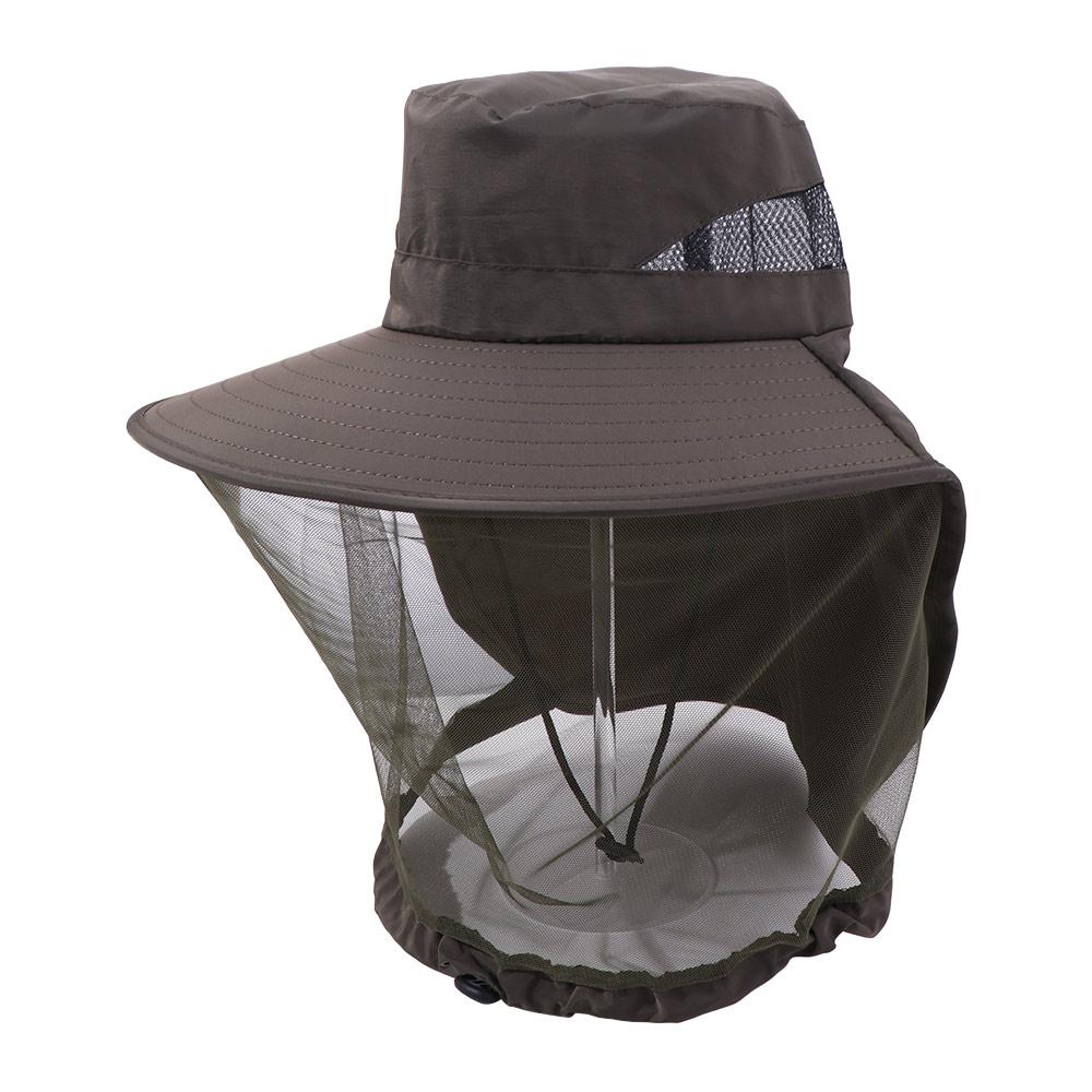 Casual Foldable Bee Mosquito Hat Wide Brim Insect Proof Net Cover Fisherman Hat Face Covering Sun Hat Sun Protection Hat Camping