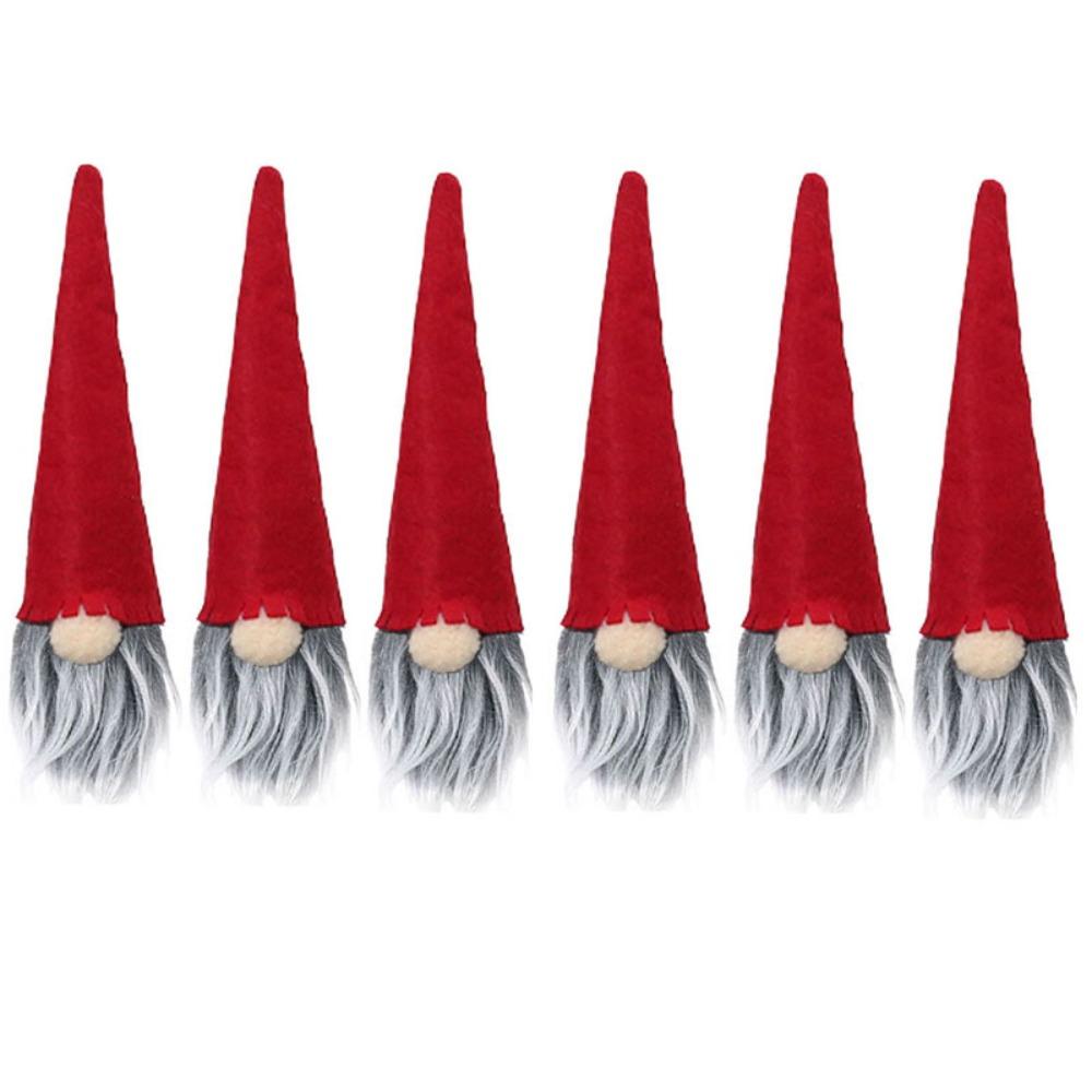 6pcs Reusable Faceless Doll Wine Bottle Cover Non-woven Merry Christmas Decoration  Home Xmas Decor