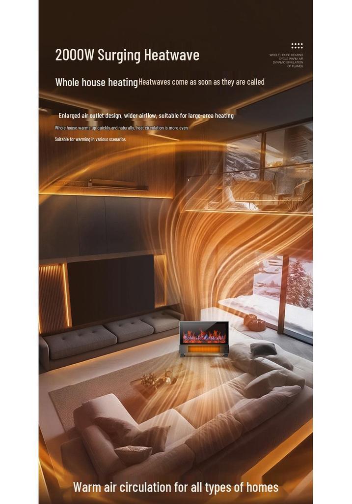 Graphene Electric Heater: AI Voice-Controlled Fast Heating Fireplace for Bedroom