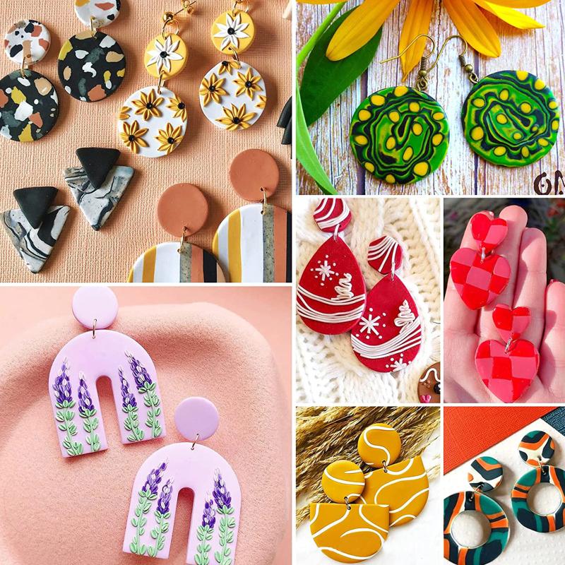 138pcs Diy Clay Earing Cutters Set Stainless Steel Earrings Accessories For Polymer Clay Jewelry