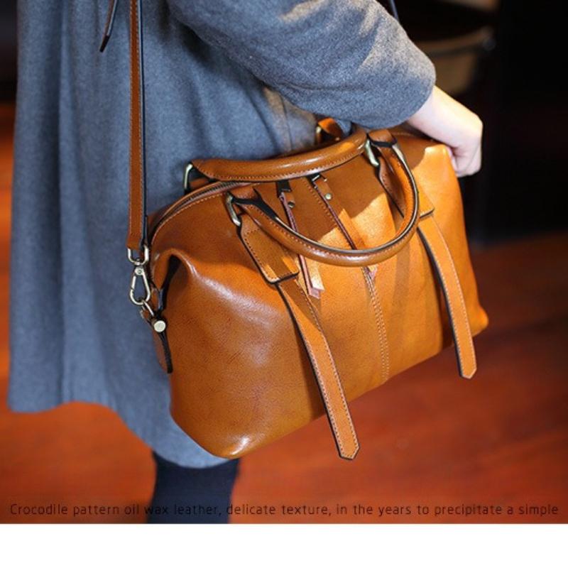 100% Genuine Leather Women Large Handbag Bag Shoulder Ladies Luxury Design Crossbody Bag Commuter Shopping Tote Bag for Women