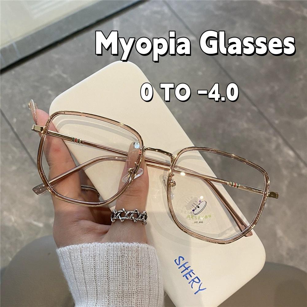 New Versatile Large Frame Myopia Glasses For Women Green Frame Anti Blue Light Radiation Myopia Glasses Fashionable Commuting