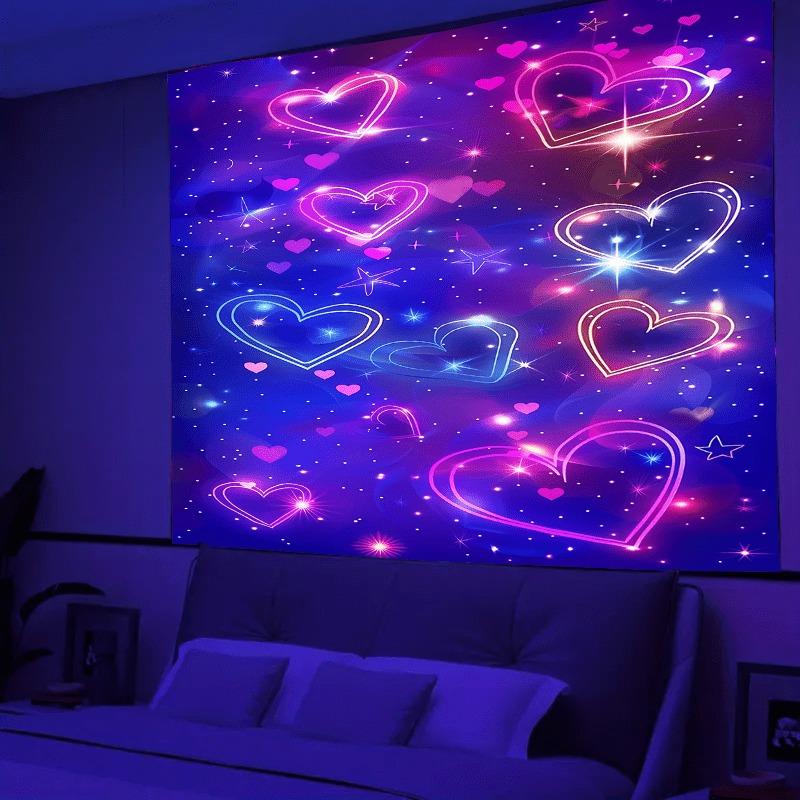 Ultraviolet Punk Cyberrobot Luminous Tapestry, Indoor Mood To Create Atmosphere, Psychedelic Luminous Art, Bedroom Decoration