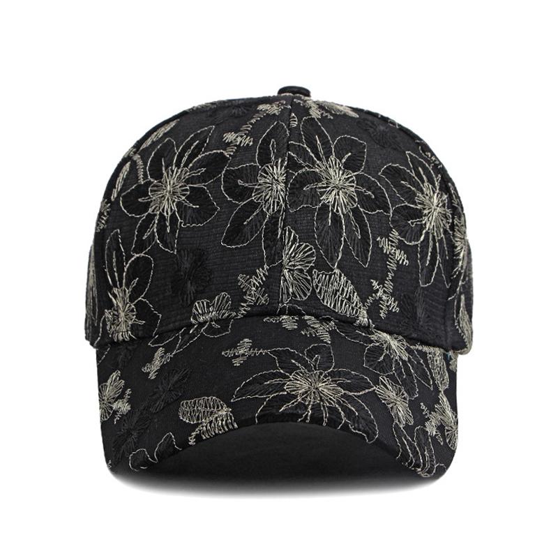 Gorra de béisbol con flores de encaje de verano, gorra transpirable para deportes al aire libre, gorra para el sol para mujeres y hombres, gorra ajustable con cierre trasero, gorras de golf y pesca