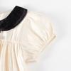 Niedliche Kinderkleidung Kinder Beige Peter Pan Kragen Kleid Sommer Puffärmel Mädchen Modisches Prinzessin Auftrittskleid