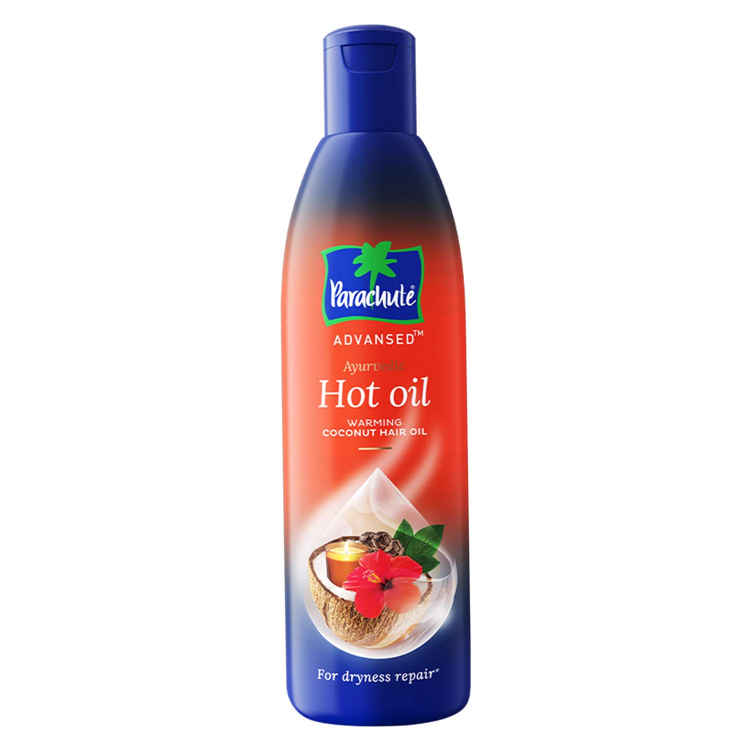 

Parachute Advansed Ayurvedic Hot Oil, согревающее кокосовое масло для волос, волосы не завиваются, 400 мл без 90 мл 90ml