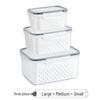 Yamo 3-Piece Microwaveable Drainer Storage Container Set