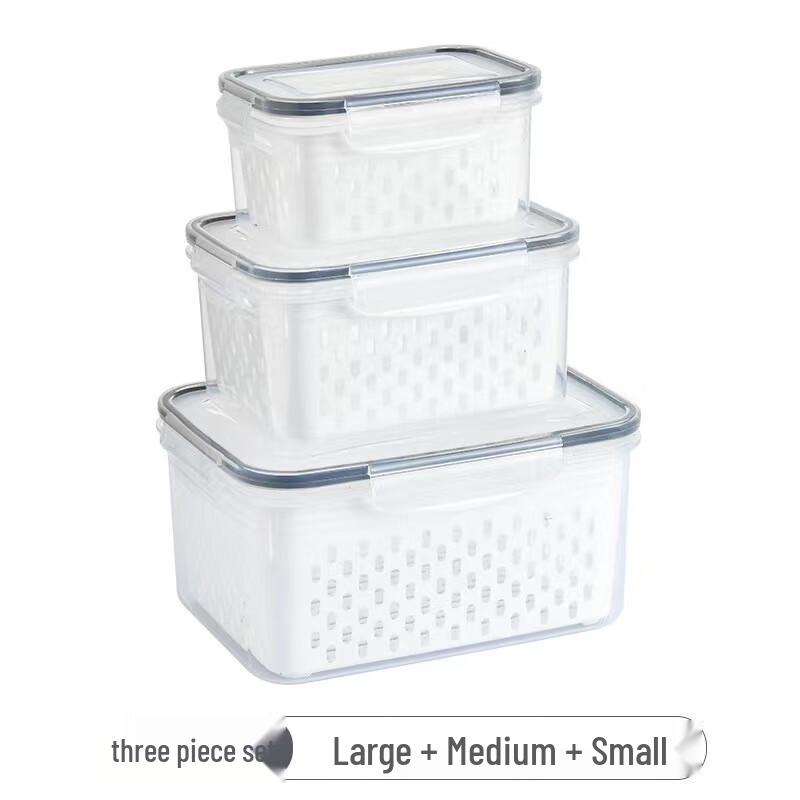 Yamo 3-Piece Microwaveable Drainer Storage Container Set