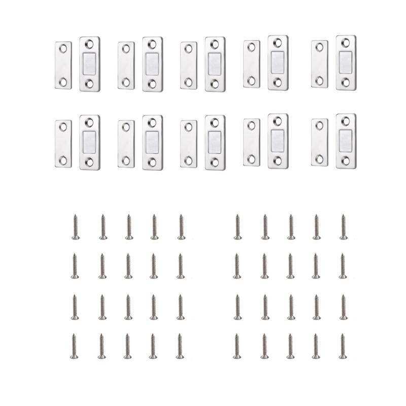 

Multipurpose Stainless Steel Magnetic Door Holder Adhesive Drawer Magnets Smooth Quiet Operate Cupboard Door Closer серебряный
