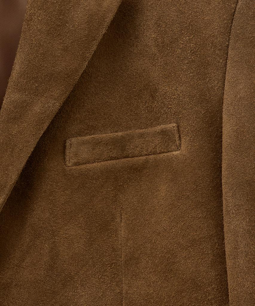 Noirer Nubuck Suede Tailored Jacket (Camel)