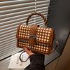 Autumn new small square bag niche design fashionable shoulder portable small satchel woven bag