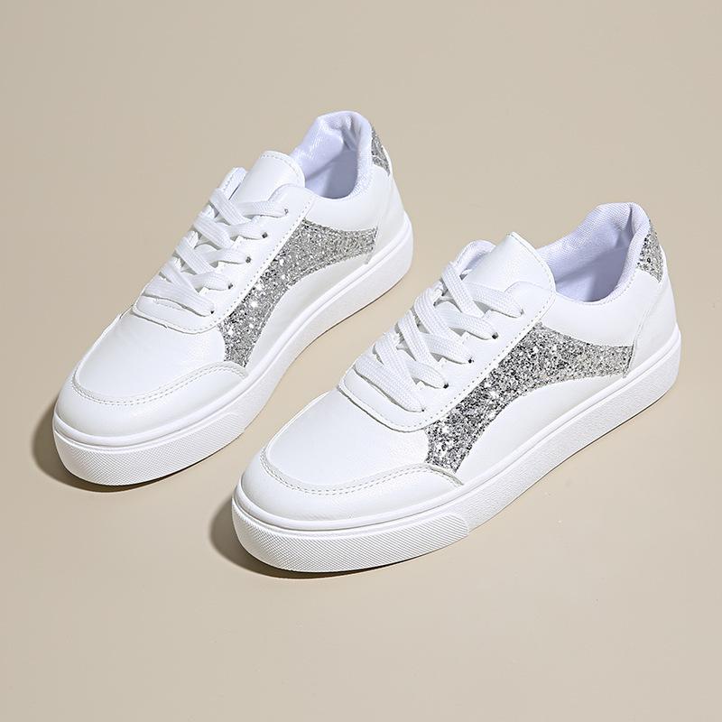 Little White Shoes Women's 2025 New Popular Spring Breathable Thin Thick Sole Lightweight with Skirt Sports and Leisure Board Shoes