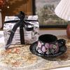 Mi Xi Qi French Retro Tulip Ceramic Coffee Mug & Saucer Set