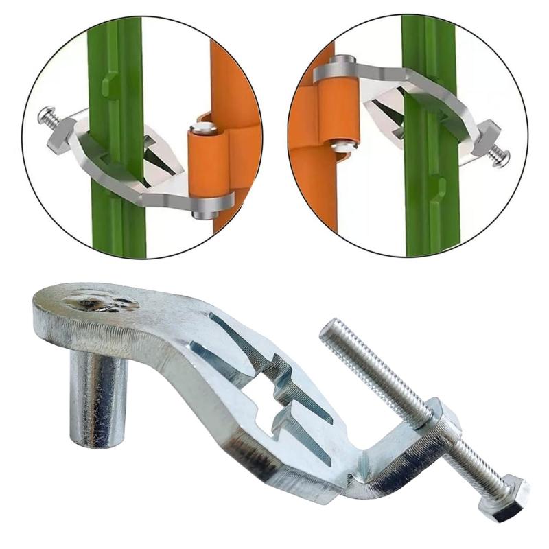 2pack Durability Metal T Post Hinges Pin Compatibility With Standard Fence Gate for Secure Hanging