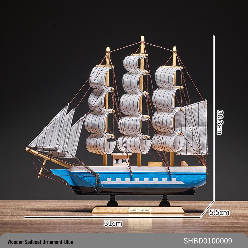 Smooth Sailing Boat Model: Desktop & Bookshelf Ornament for Home Decor