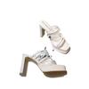 Slippers women's outer wear fashion 2024 new summer square head high heels women's stiletto fairy wind one-word cool slippers