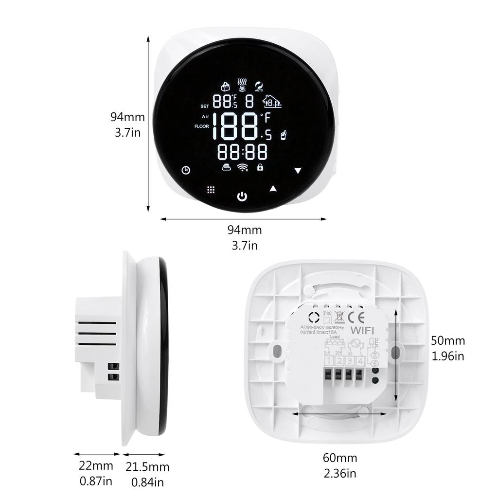 Tuya Programmable Thermostats Wifi for Smart Thermostat Digital Display for Gas/Water Boiler/Electric Floor Heating