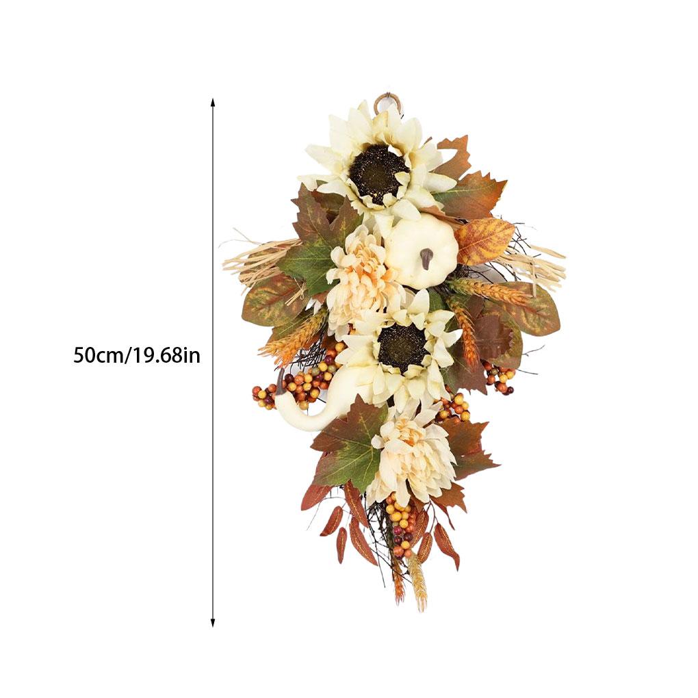 Lebhafter Herbstkranz mit Sonnenblumen und Beeren für die Haustür Herbstkränze für die Haustür 24 Zoll