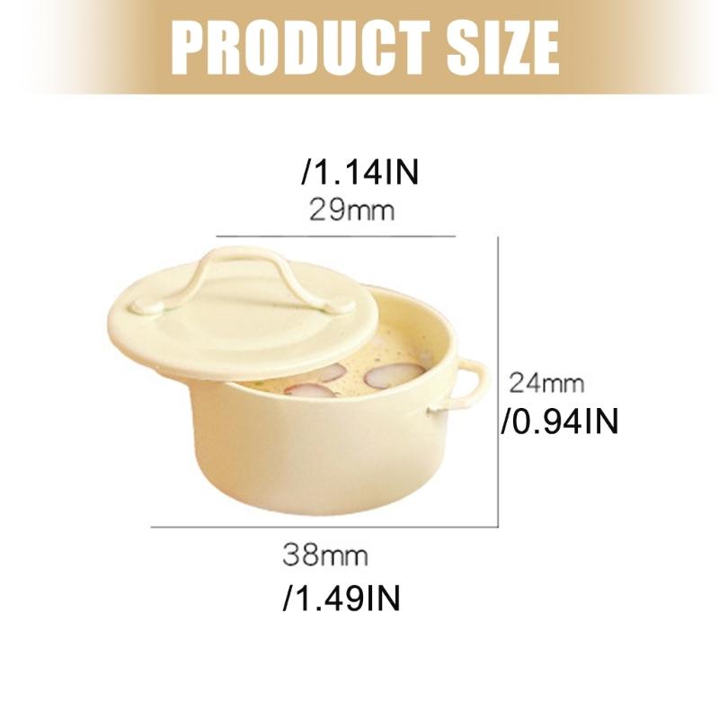 Detailed Miniature Cream of Mushroom Soup Model Figure Doll House Accessory For Kitchen Scene Arrangement Decoration