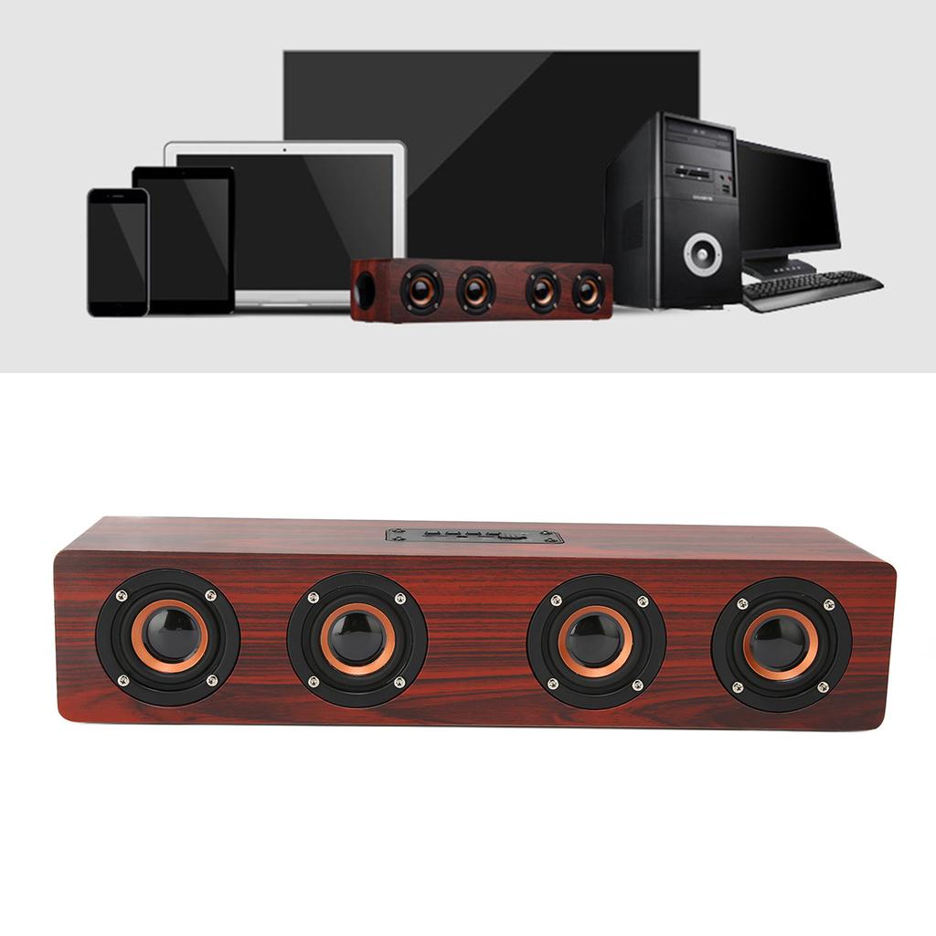 Wooden   Speaker Stereo Hands   Calling Heavy Bass Desktop Wireless Speaker for Cellphone Computer