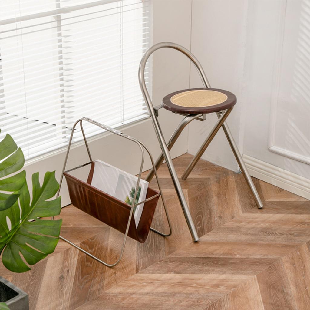 Zeitschriftenständer Edelstahl Leder Stabil Tragfähig Elegant Bodenstehend Buch Zeitung