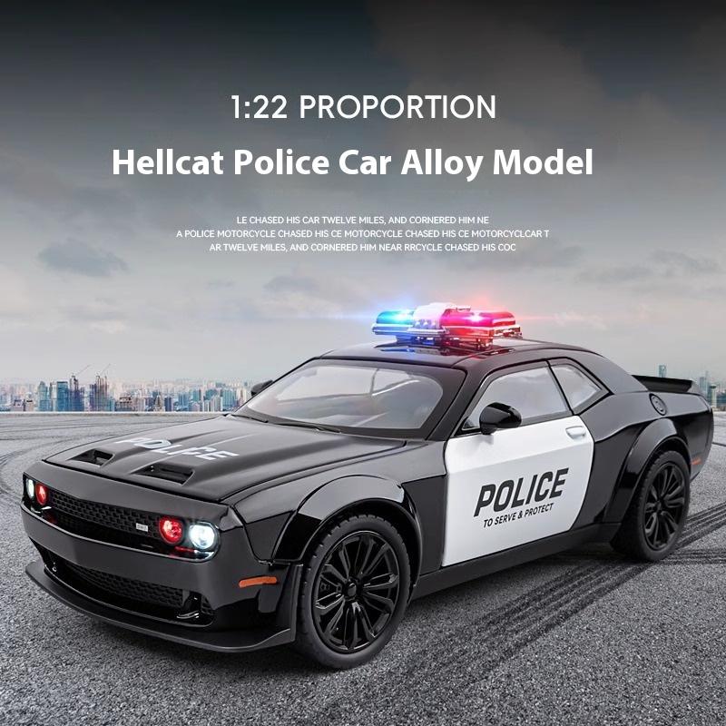 1/22 Dodge Challenger Redeye Hellcat Poliție Aliaj Mașină Sport Model Diecast Sunet & Lumină Jucărie Colecționează Exponat Ornament Cadouri