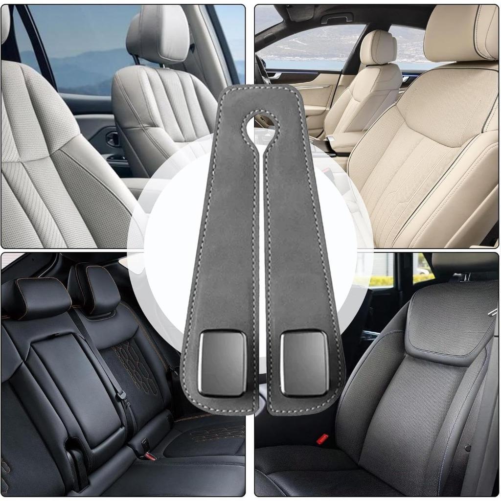 1 Pack Durable PU Leather Car Seat Back Hook - 360° Rotating Headrest Storage Bags and Accessories, Compatible with Most Vehicles