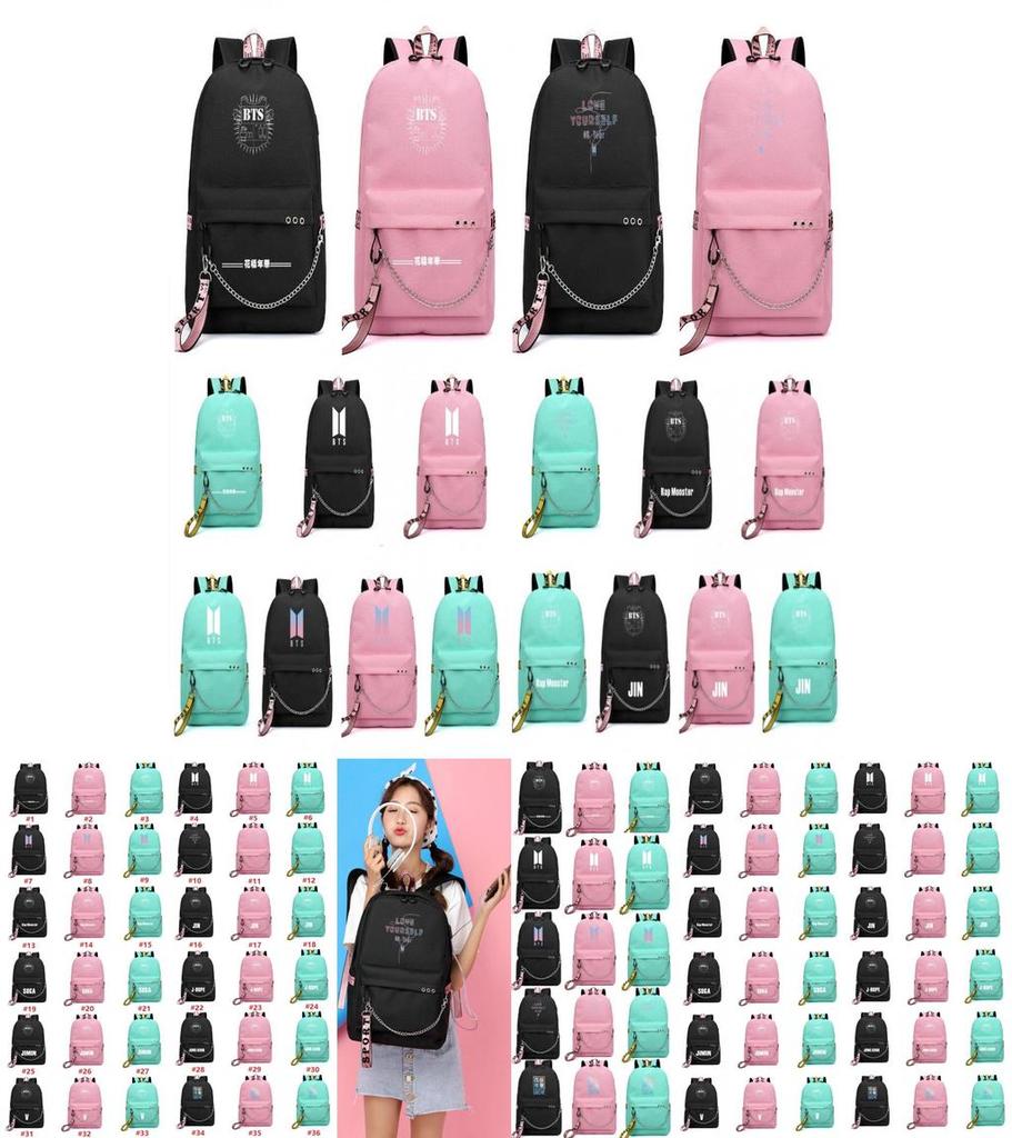 Kpop Bangtan Boys Bts Backpack Usb Charging School Bags Rucksack Bags Travel
