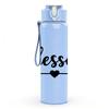 1PC Blessed Arrow Text 750ml Color Plastic Sports Water Bottle Leakproof Flip Straw Lid Suitable for Sports Office Home Use