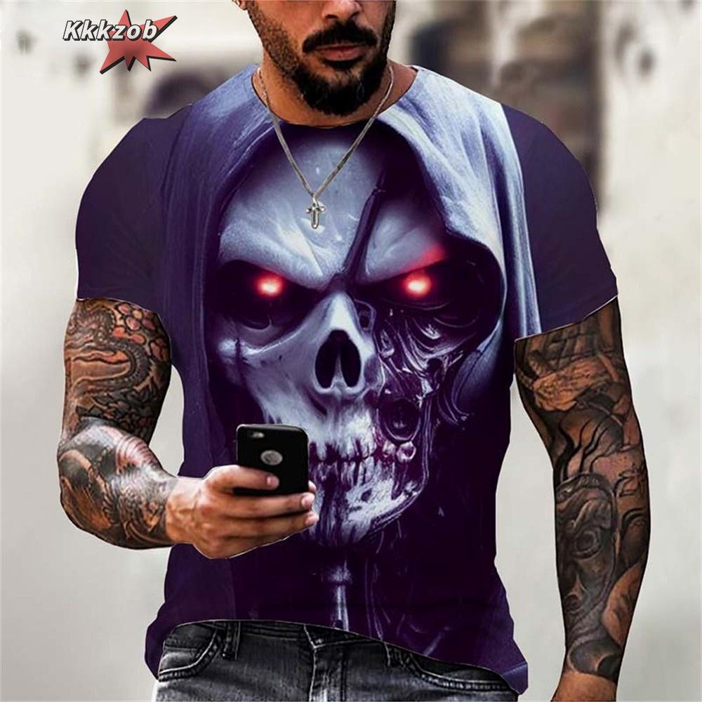 Summer Round Neck 3D Print Top Fashionable Casual Short Sleeved Men's T-shirts