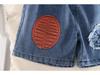 Boys' Summer Denim Shorts & T-Shirt Set - Kids' Casual Crew Neck Two-Piece Outfit