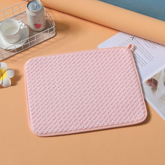 Dish Drying Mat Strong Microfiber Water Absorption Hanging Quick Dry Hole Countertop Sink Draining