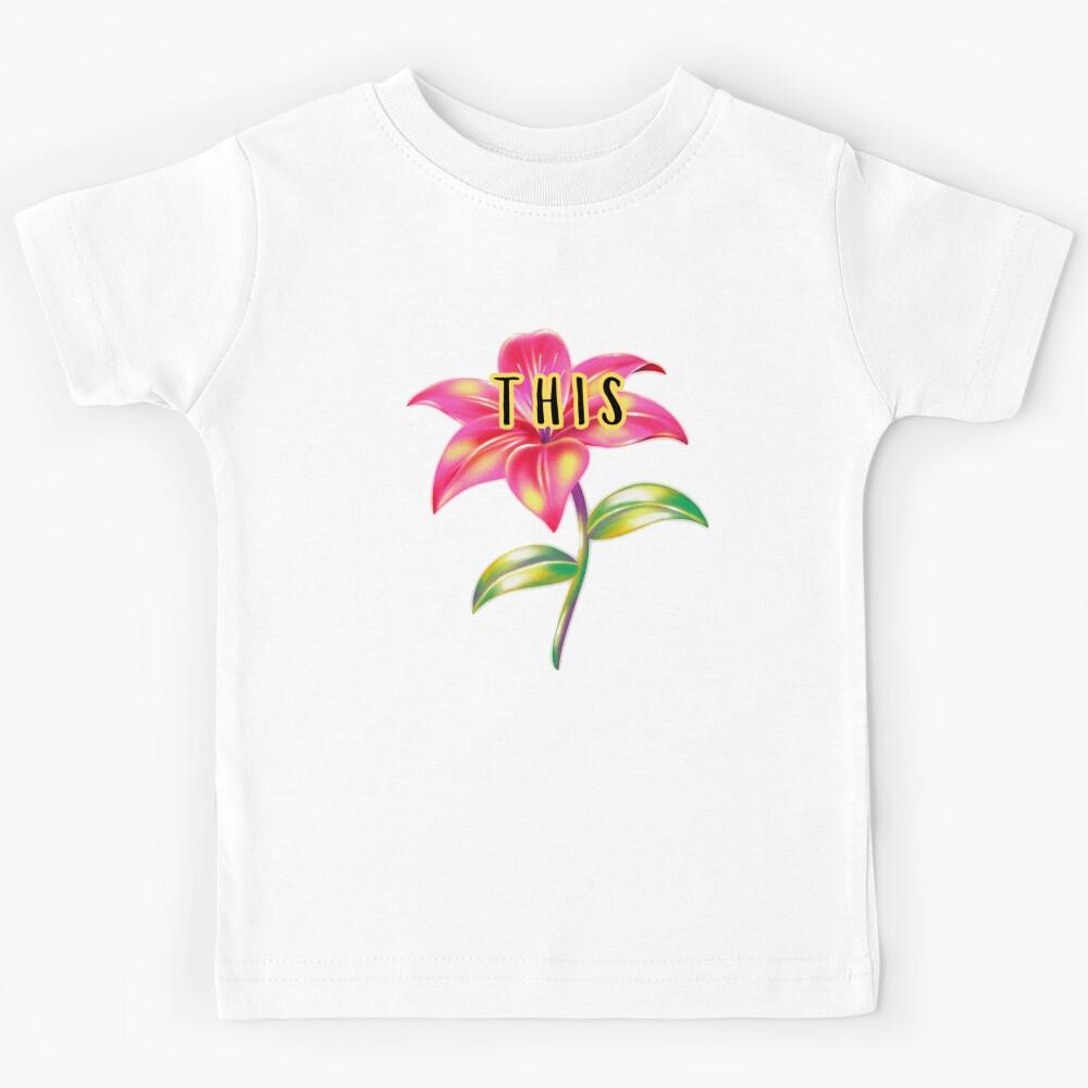 Retro Lily Flower with THIS -FAN ART, ED SHEERAN SONGS Kids T-Shirt 170