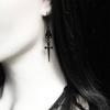 Fashionable Black Bat And Swords Earrings Punk Gothic Jewelry Fashion Accessory For Role Play Costume
