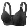 Mature Women Bra Front Closure Fixed Cup Wireless Push Up Anti Sagging Back Support Bra Mom Comfortable Full Coverage Everyday Underwear