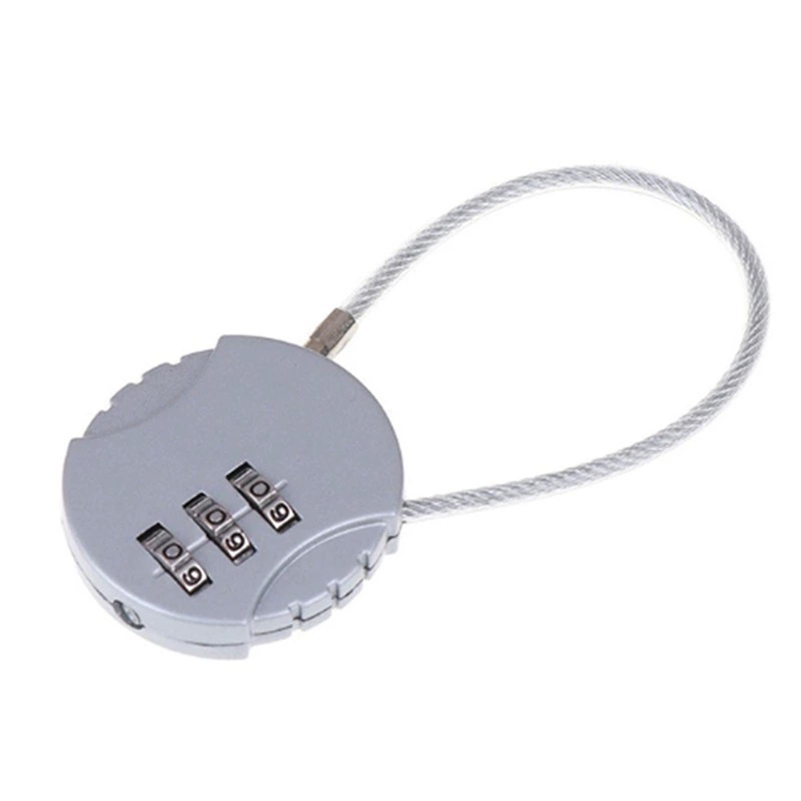 

Travel & Bike Combination Lock – Wire Rope Spherical Padlock for Luggage, Suitcase, Security One Size