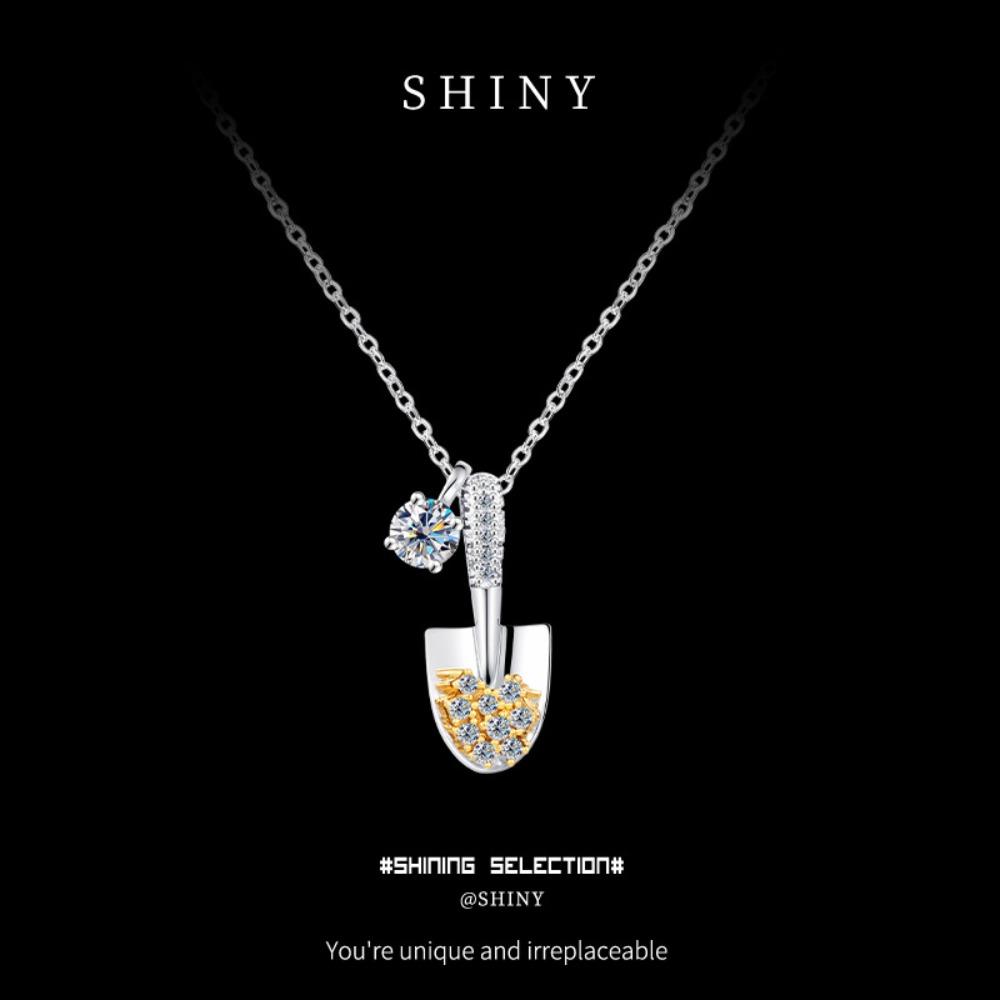 

Gold Shovel Series Small Shovel Mozzarella Necklace Women s Light Luxury High-end Niche Design S Collarbone Chain 925 silver