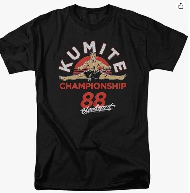 Popfunk Classic Bloodsport Jean-Claude Van Damme Martial Arts Movie T Shirt Mens Womens Tees Top St 4XL