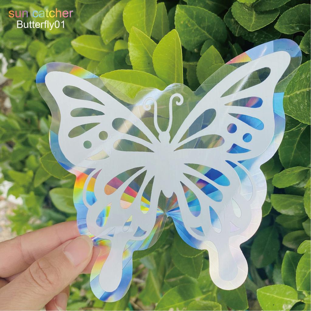 Sunflower Suncatcher Window Big Sticker Star Moon Evil Eye Sunlight Catcher Butterfly Sun Catcher Cat Rainbow Film for Car Glass