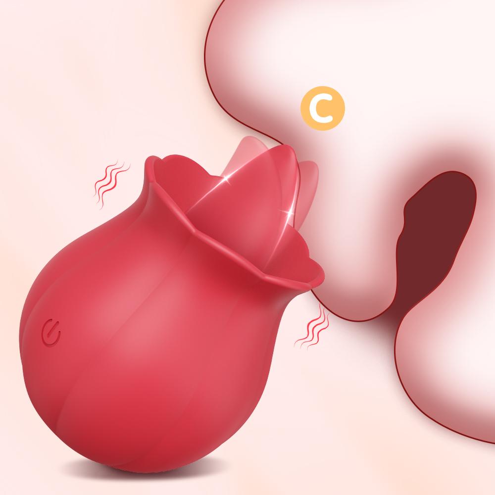 Clitoris Tongue Licking Vibrator for Women Oral Nipple Clitoral Clit Stimulator Massager Female Adults Goods Rose-Sex Toys
