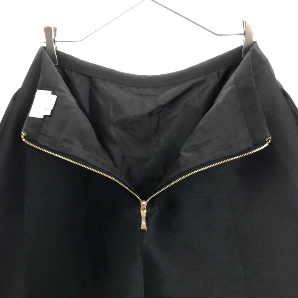 Kate Spade Midi Length Volume Flare Skirt 4 Black Back Zip Women Used